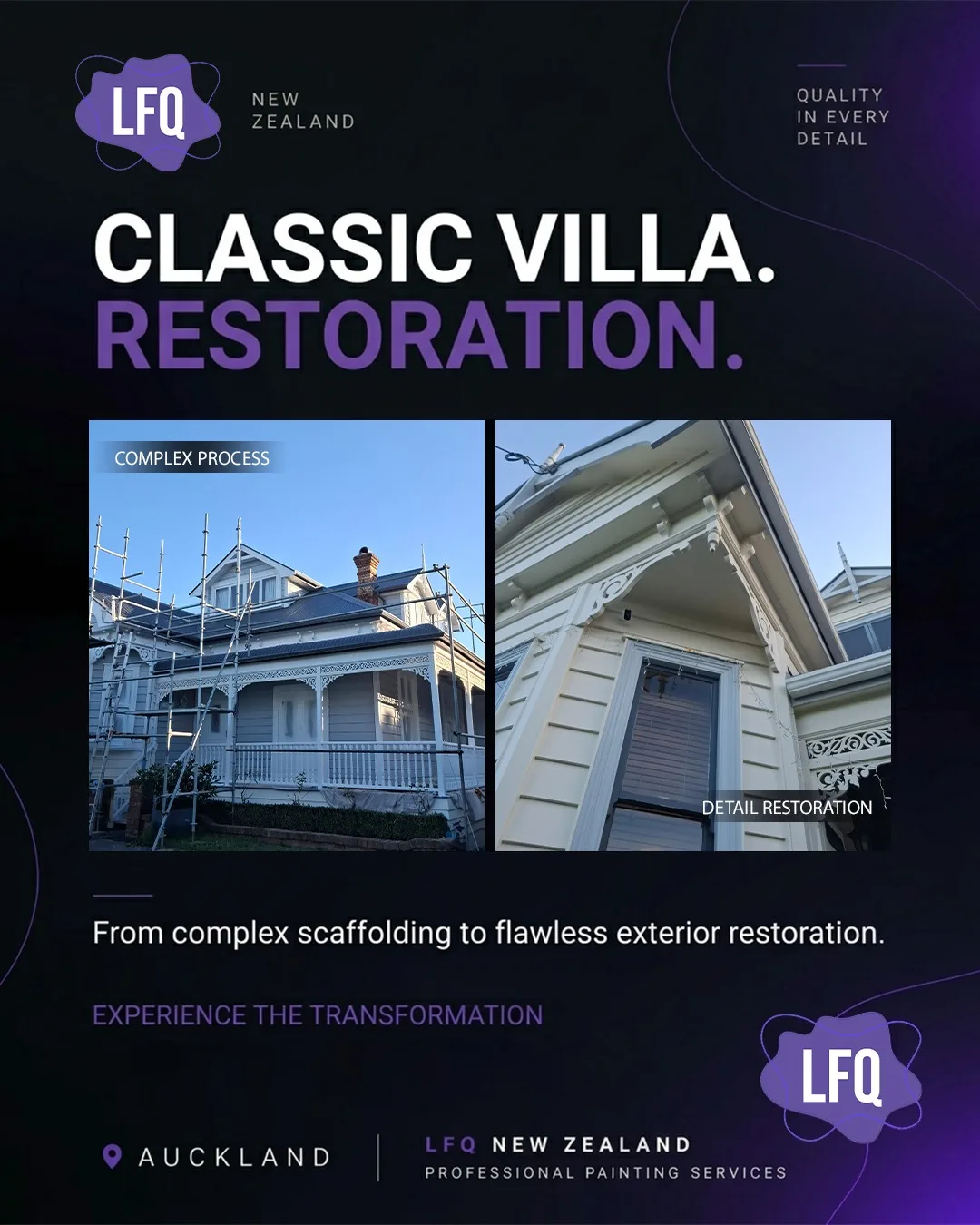 Restoring the character of Auckland's Classic Villas. A flawless exterior finish is the result of a rigorous process. From deploying comp...